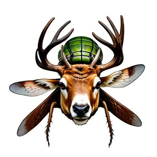 Cricket And A Stag Head