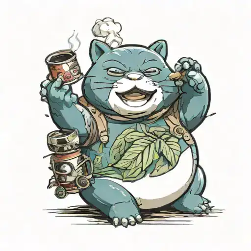 Snorlax Smoking Weed Out A Bong