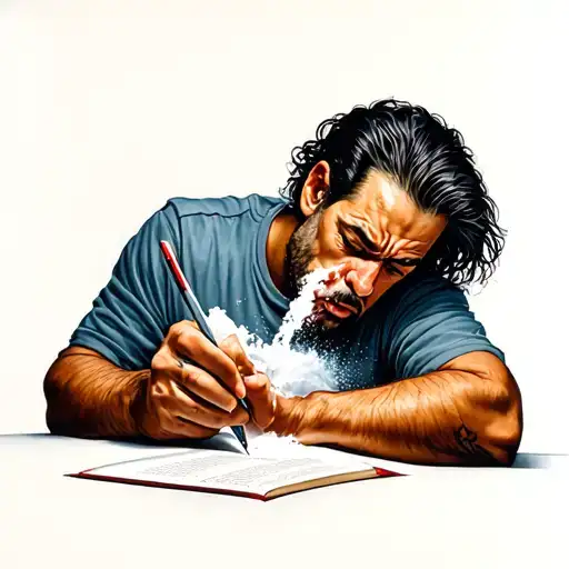 Guy Snorting Cocaine Writing See