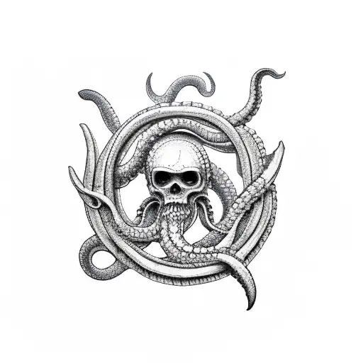 Kraken With A Pirate Ship