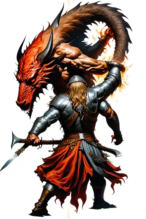 A Viking Warrior Battling A Devil In A Fierce Showdown
