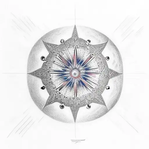 Star Going Around The Moon With Stars Behind