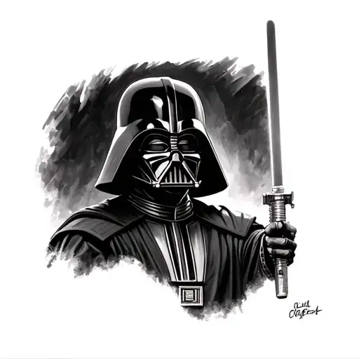 Darth Vader Chest Up Looking To The Left No Light Saber