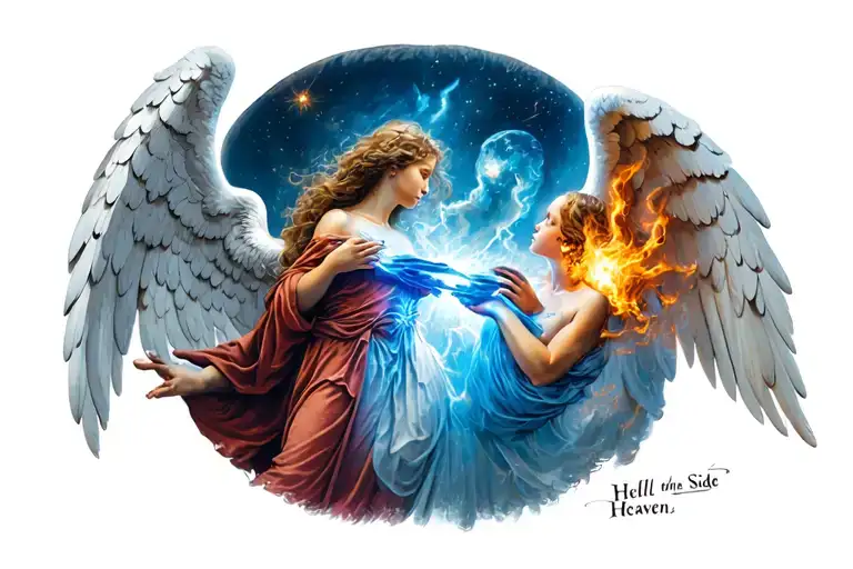 An Angel Being Pulled On One Night By Hell And The Other Side Heaven