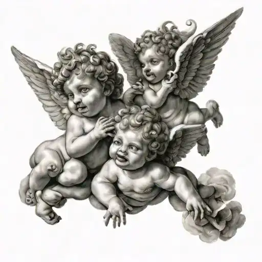 Three Cherubs Flying