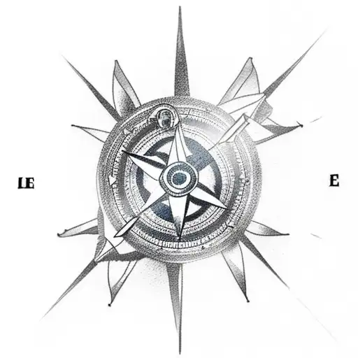 Lighthouse With Compass Background