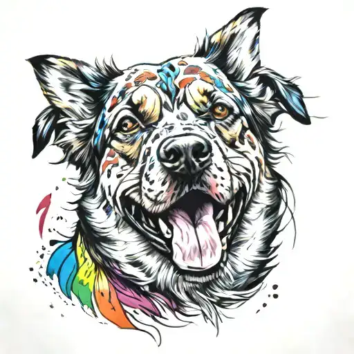 Dog With Colorful Background