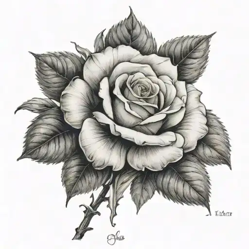 Rose With A Name Rosepel On Its Stem