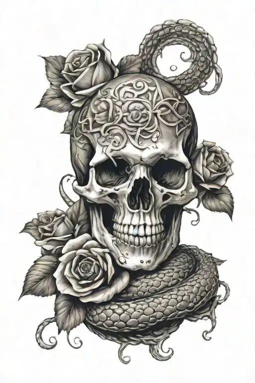 Skull And Roses Snake