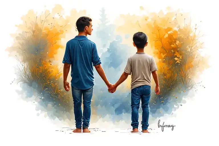 Father And Son Holding Hands