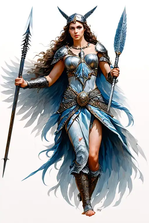 Valkyrie Warrior Wielding A Spear