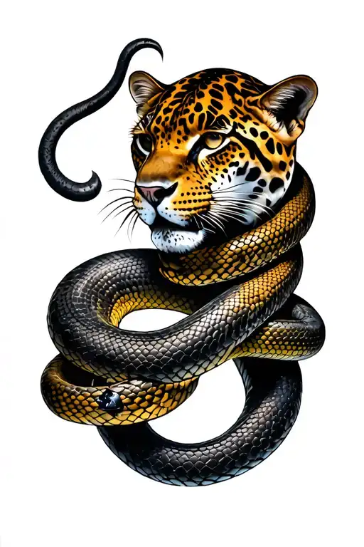 Kobe Bryant Mamba Snake Wrapped And Jaguar Emerging