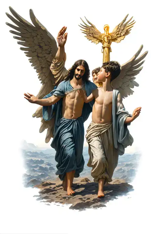 Me And My Little Brother Walking Up To Heaven Gates With Gods Hands Open And The Gates Open