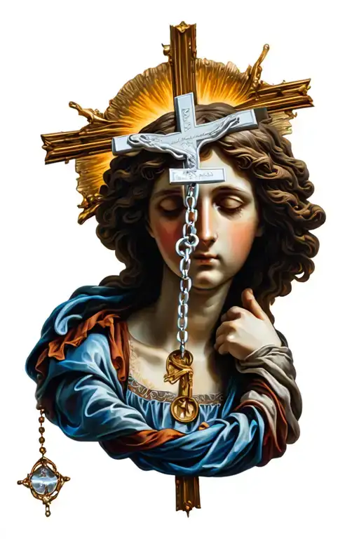 Sorrowful Mystery Of Holy Rosary Going Around Forearm