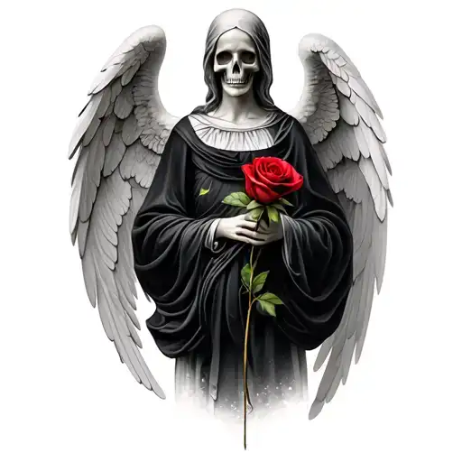 Angel Of Death Holding A Rose