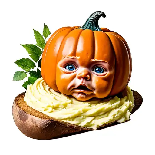 Mashed Potato Baby With Pumpkin Head