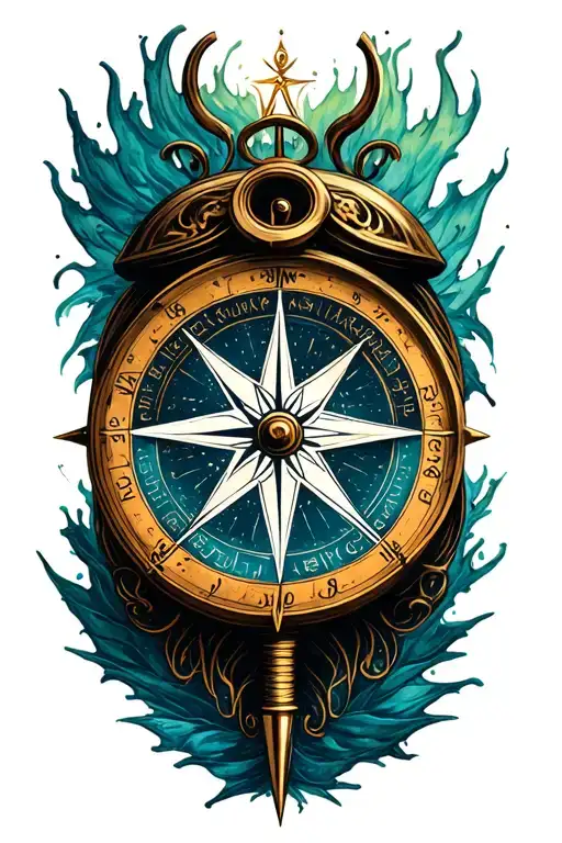 1 Compass Vegvisir Tattoo Design Incorporating Elements