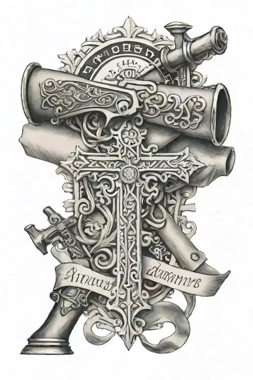 Second Amendment Scroll With Cross