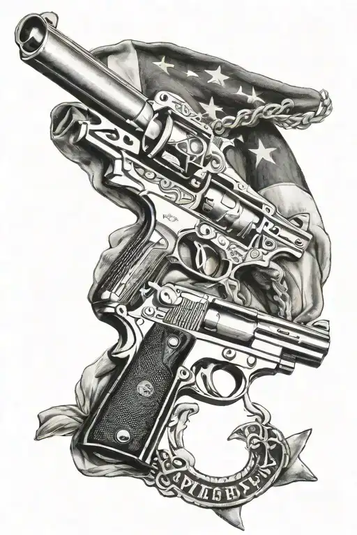 Second Amendment Flag Gun With Cross