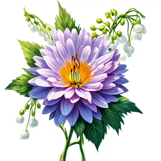 Chrysanthemum And Lily Of The Valley And Aster