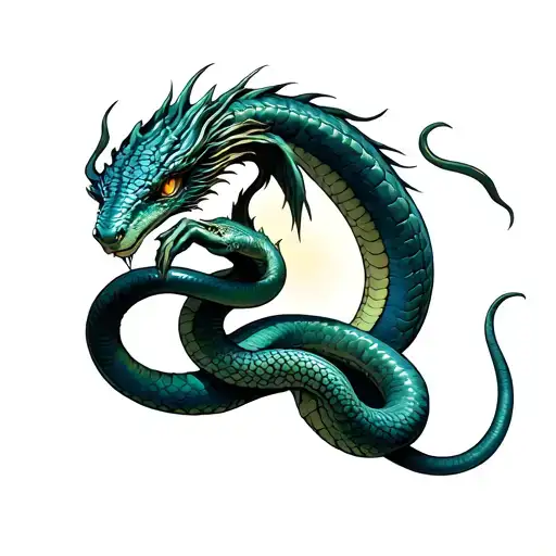 Midgard Serpent Holding Her Body