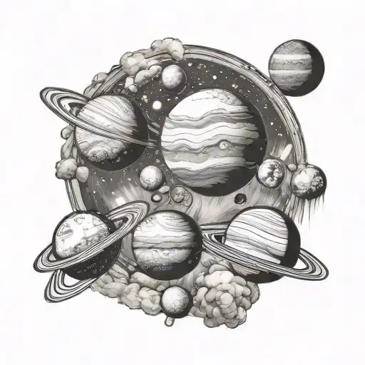 Solar System With Gaseous Clouds