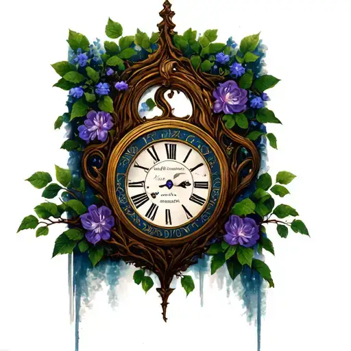 Family Tree With The Names Kingery And Iris With Clock