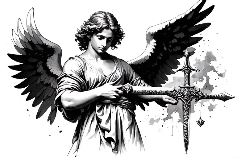 Angel Holding A Sword
