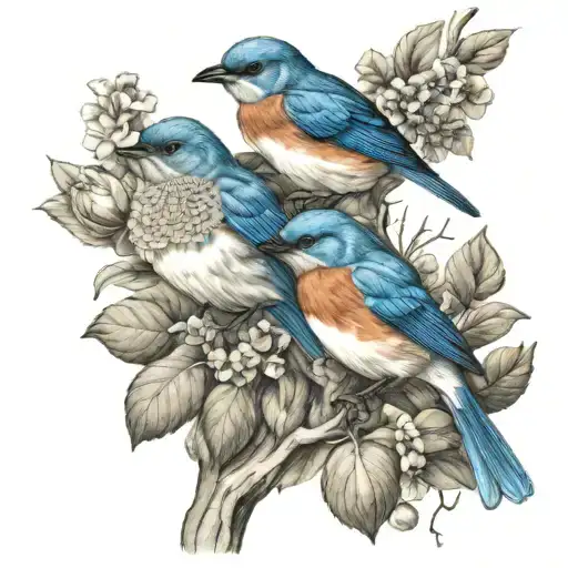 Two Bluebirds Representing