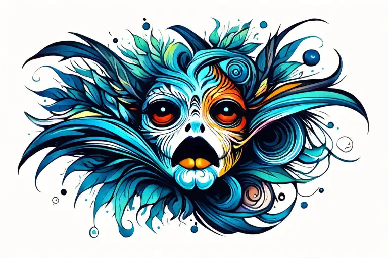 Tribal And Abstract Mix Designs For Upper Half Of Hand