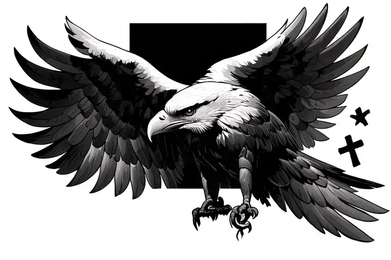 Cross And Eagle Wings