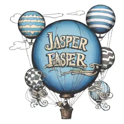 Blue Ballon With The Name Jasper Being The Cord