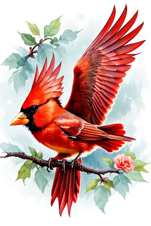 Cardinal Bird Soaring