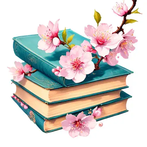 Cherry Blossoms And Books
