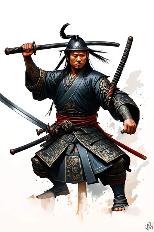 Ronin Samurai Warrior Holding Katana