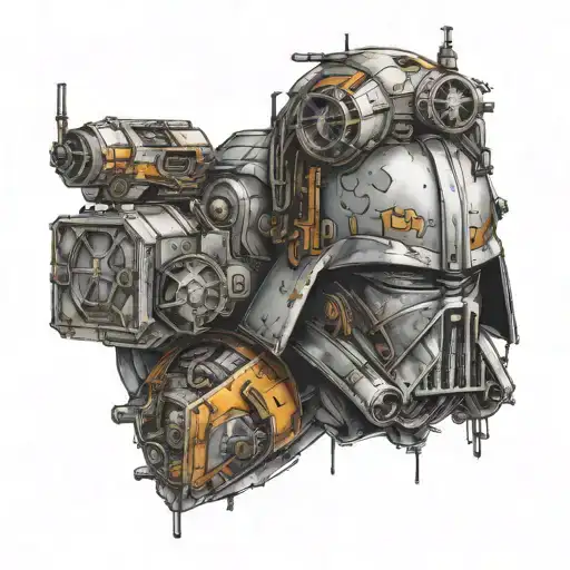 Combine Elements From Star Wars And Warhammer 40K To Create A Unique Sci-fi Themed Tattoo Design