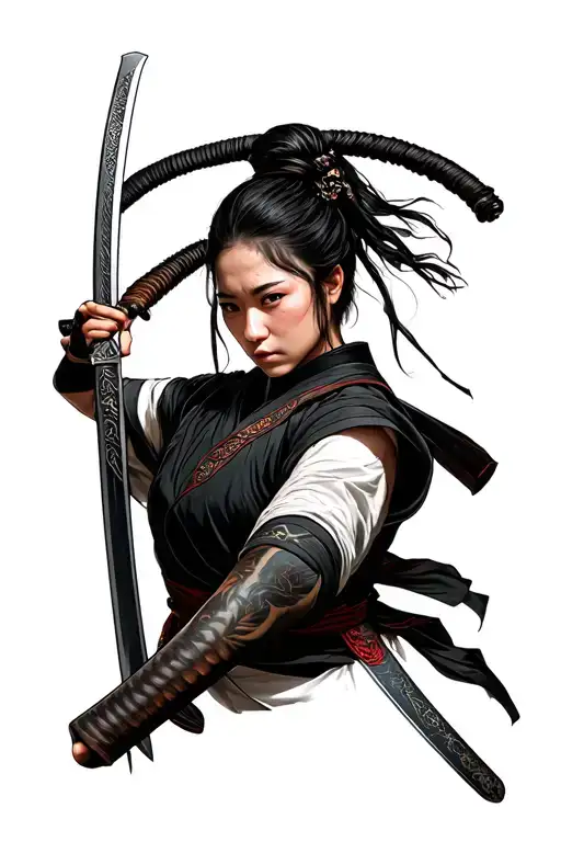 The Whole Right Frame Has A Whole Hand From Hand To Shoulder To Go To The Shoulder Katana