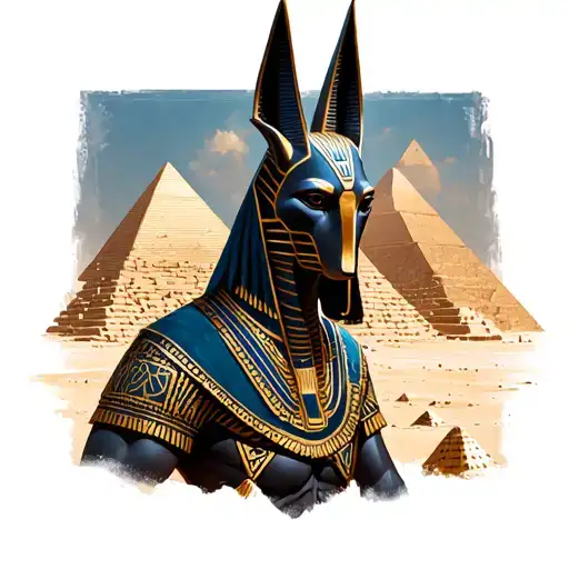 Anubis With Pyramids