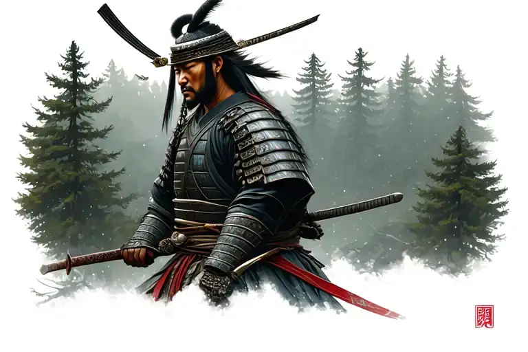 Samurai In Foret