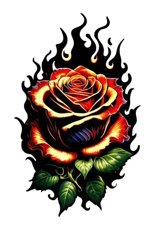 Flame Rose Surrounded