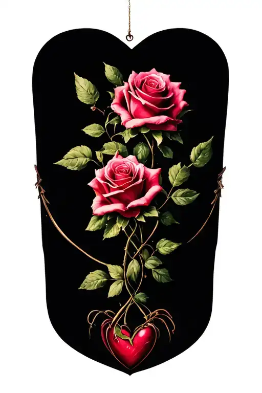 Hearts Roses Intertwined