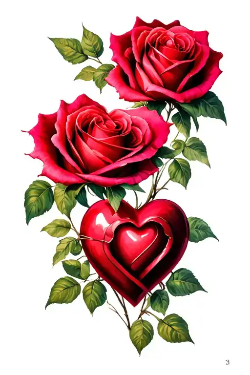 Hearts Roses Intertwined