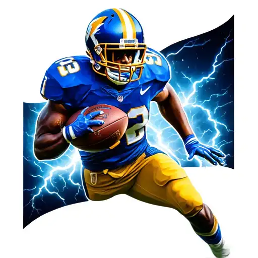 Football And Thunders Striking In The Background