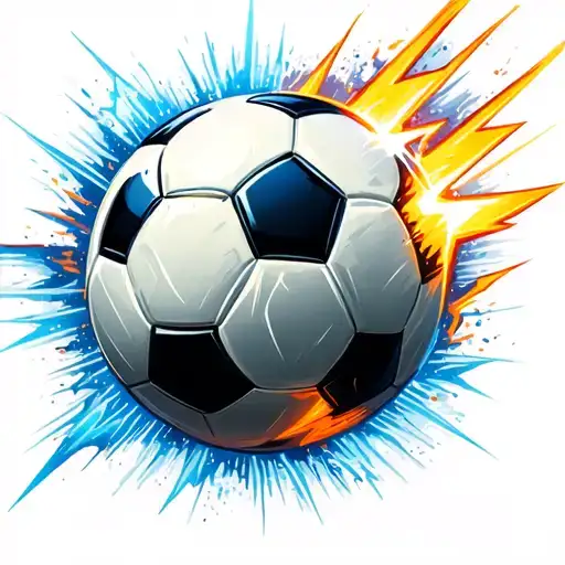 Soccer And Thunders Striking In The Background Representing