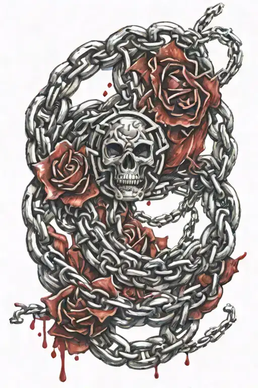 Rosen Bursts Chain With Blood And Broken Links Wrapped