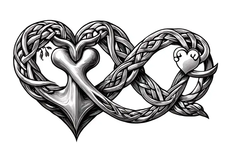 Anchor A Big Heart And A Little Heartthe Celtic Sisters Knot Infinity And Paw Tree All Intertwined