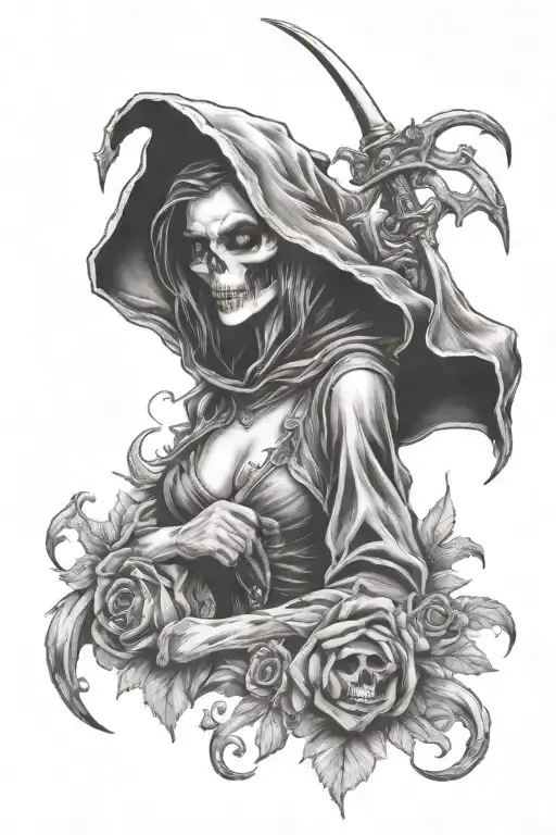 Female Grim Reaper Pinup Sexy