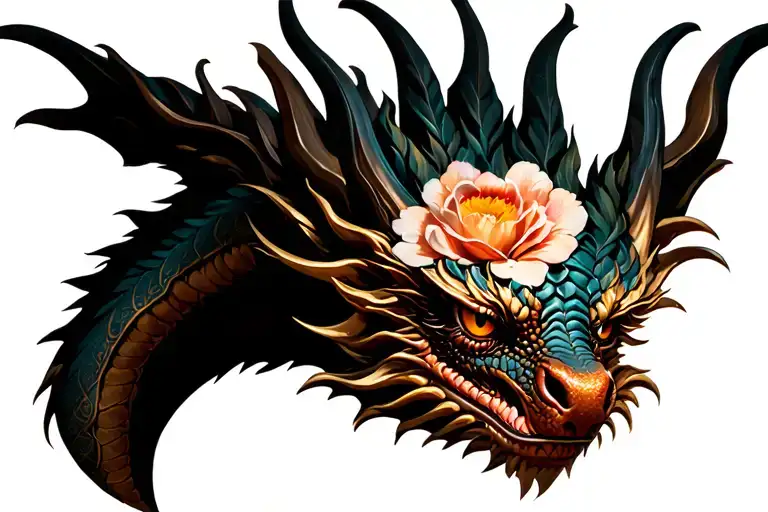 Dragon With Flowers