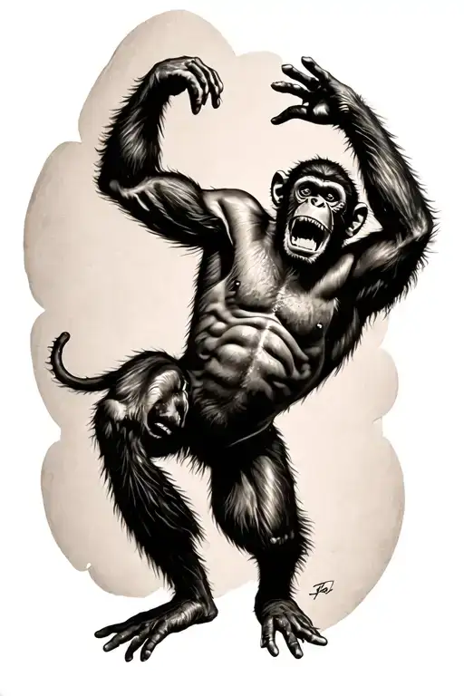 Monkey Doing Ecstatic Dance