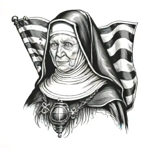Nun With A Grenade Portrait